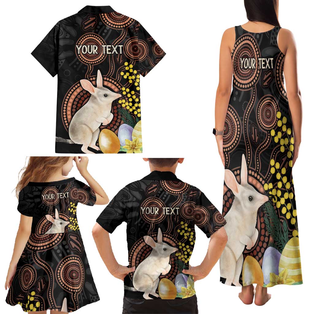 Australia Easter Indigenous Personalized Family Matching Tank Maxi Dress and Hawaiian Shirt Cute Easter Bilby