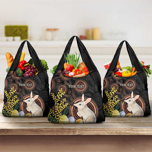Australia Easter Indigenous Personalized Grocery Bag Cute Easter Bilby