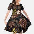 Australia Easter Indigenous Personalized Kid Short Sleeve Dress Cute Easter Bilby