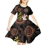 Australia Easter Indigenous Personalized Kid Short Sleeve Dress Cute Easter Bilby