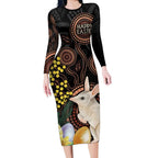 Australia Easter Indigenous Personalized Long Sleeve Bodycon Dress Cute Easter Bilby