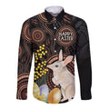 Australia Easter Indigenous Personalized Long Sleeve Button Shirt Cute Easter Bilby