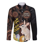 Australia Easter Indigenous Personalized Long Sleeve Button Shirt Cute Easter Bilby