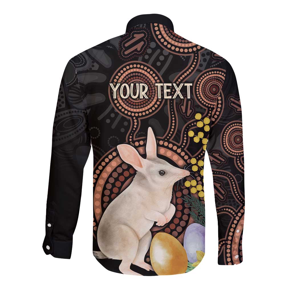 Australia Easter Indigenous Personalized Long Sleeve Button Shirt Cute Easter Bilby