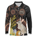 Australia Easter Indigenous Personalized Long Sleeve Polo Shirt Cute Easter Bilby
