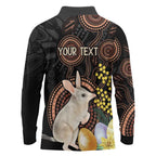 Australia Easter Indigenous Personalized Long Sleeve Polo Shirt Cute Easter Bilby