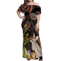 Australia Easter Indigenous Personalized Off Shoulder Maxi Dress Cute Easter Bilby