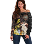 Australia Easter Indigenous Personalized Off Shoulder Sweater Cute Easter Bilby
