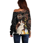 Australia Easter Indigenous Personalized Off Shoulder Sweater Cute Easter Bilby
