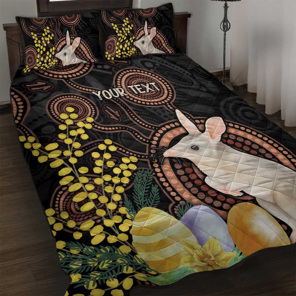 Australia Easter Indigenous Personalized Quilt Bed Set Cute Easter Bilby