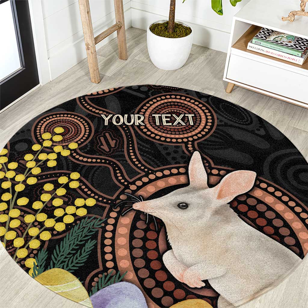 Australia Easter Indigenous Personalized Round Carpet Cute Easter Bilby