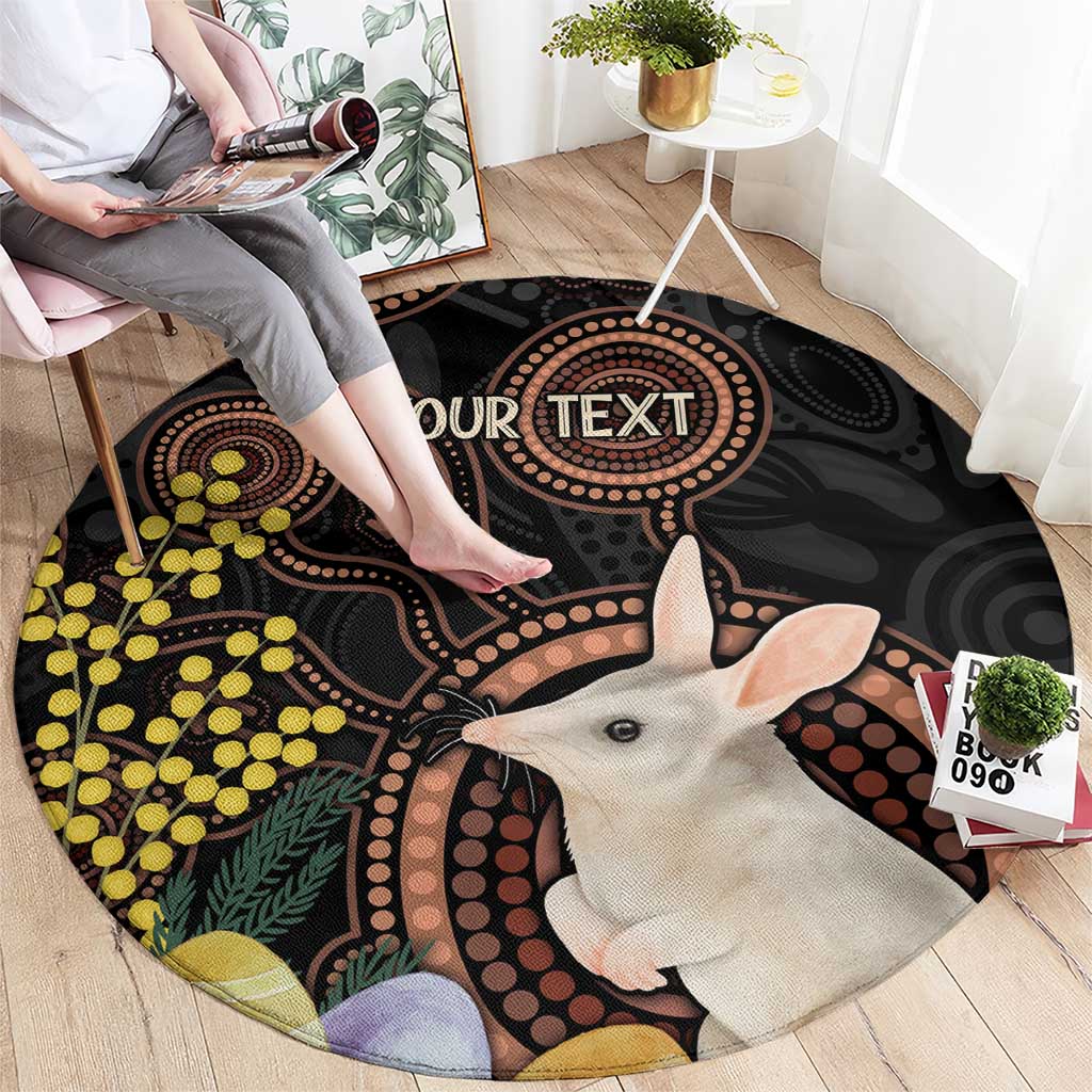 Australia Easter Indigenous Personalized Round Carpet Cute Easter Bilby