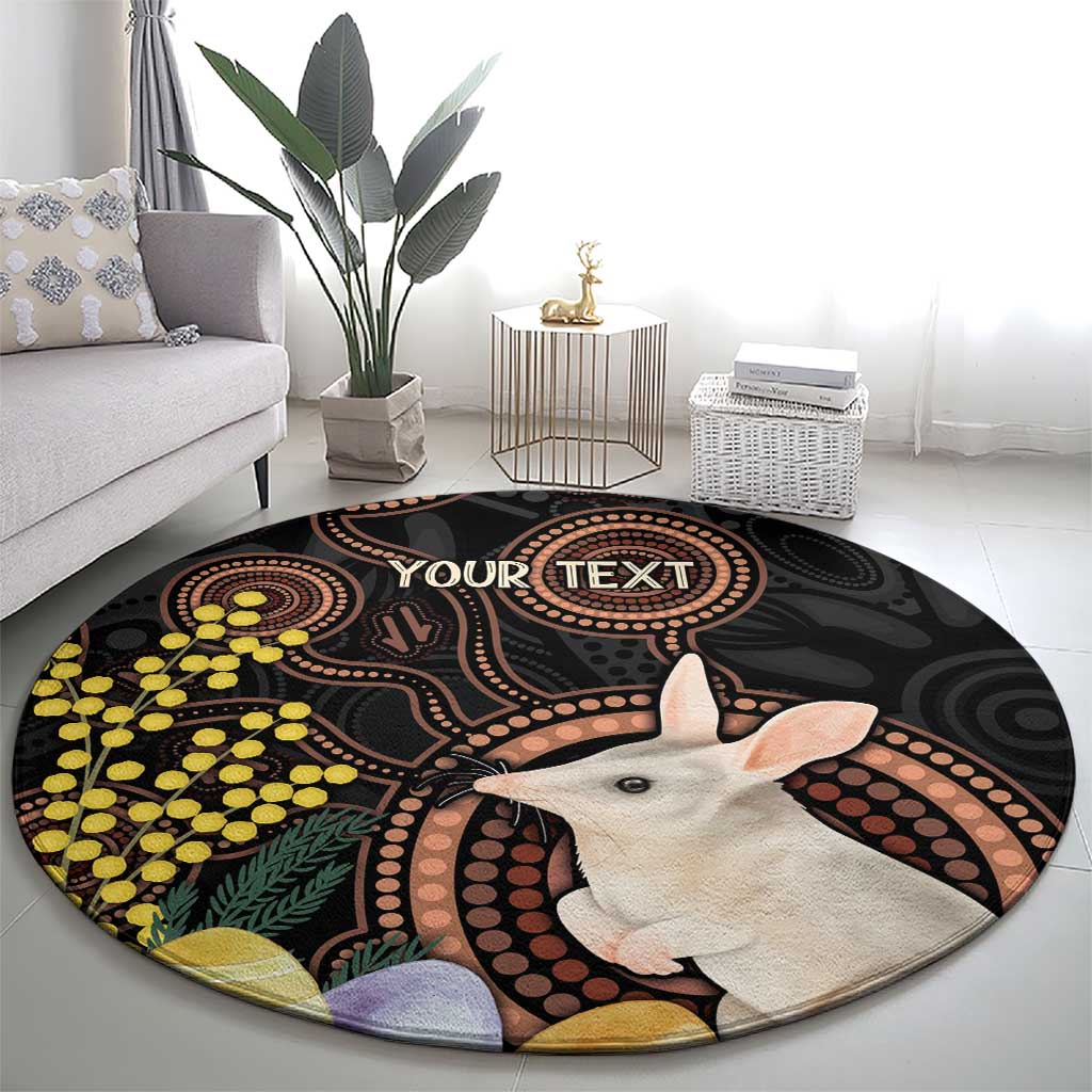 Australia Easter Indigenous Personalized Round Carpet Cute Easter Bilby