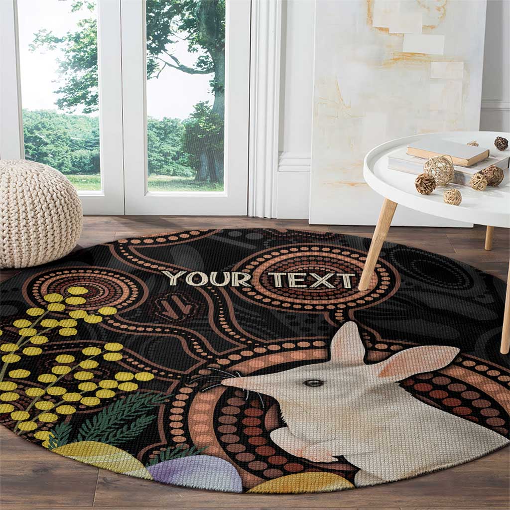 Australia Easter Indigenous Personalized Round Carpet Cute Easter Bilby