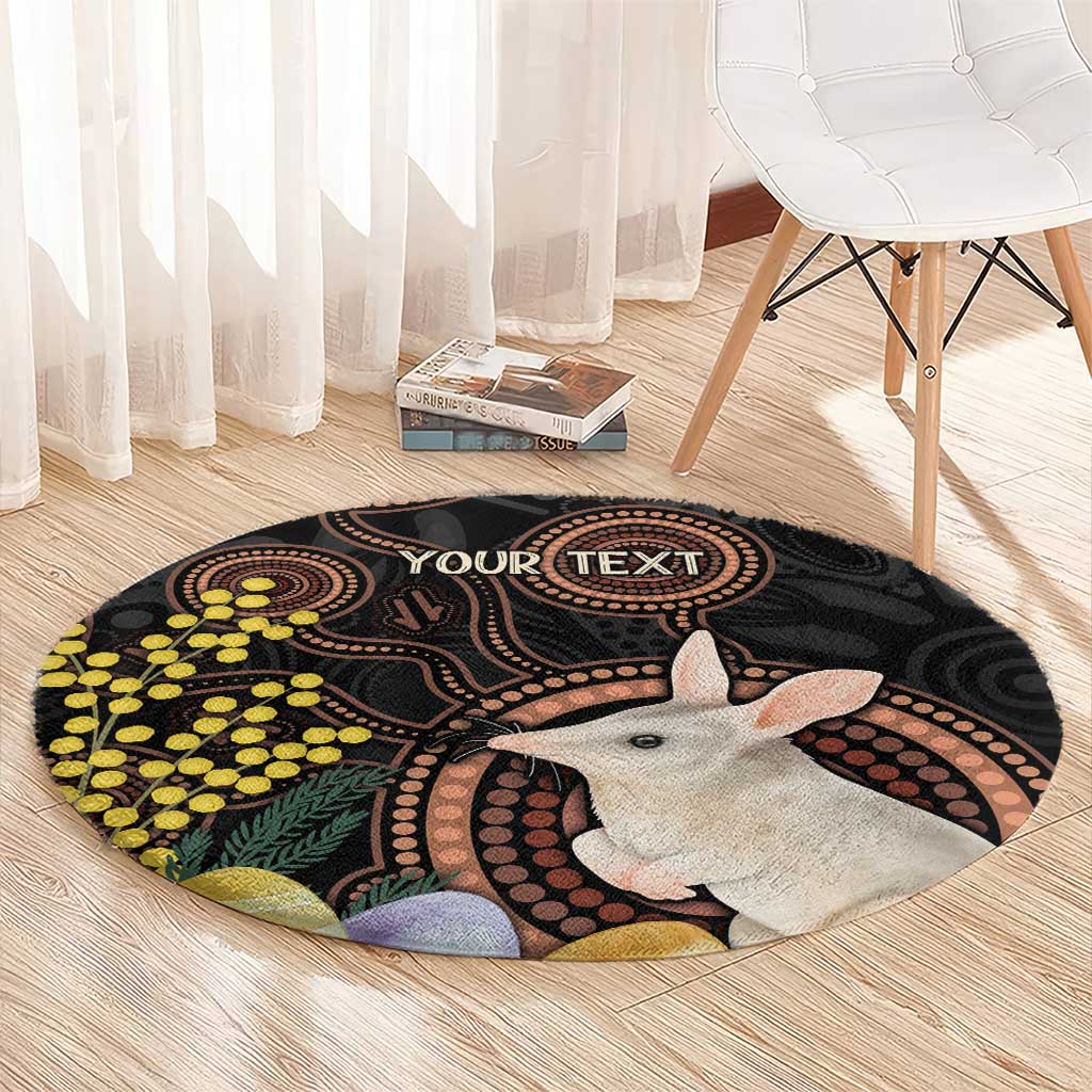 Australia Easter Indigenous Personalized Round Carpet Cute Easter Bilby