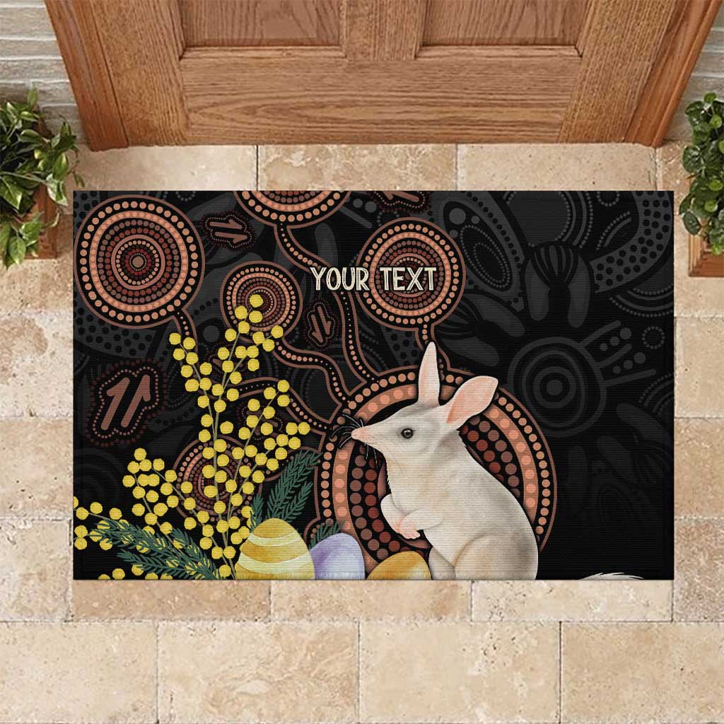 Australia Easter Indigenous Personalized Rubber Doormat Cute Easter Bilby