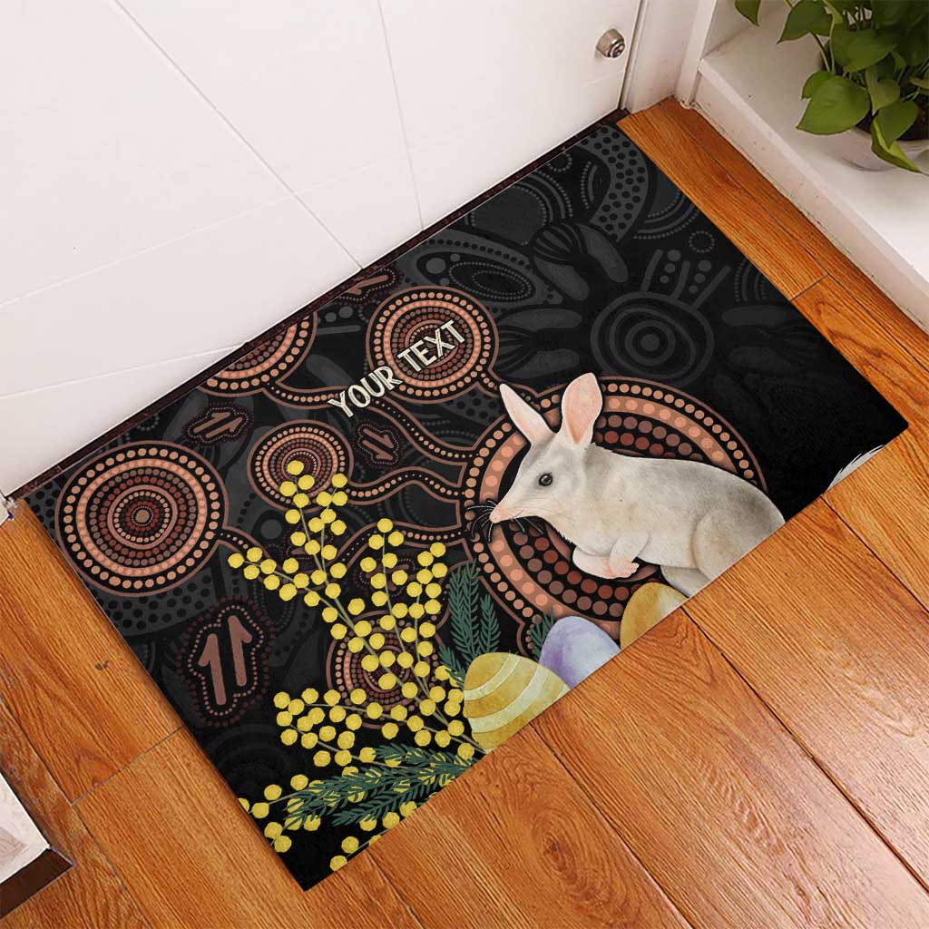 Australia Easter Indigenous Personalized Rubber Doormat Cute Easter Bilby