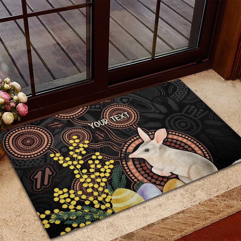 Australia Easter Indigenous Personalized Rubber Doormat Cute Easter Bilby