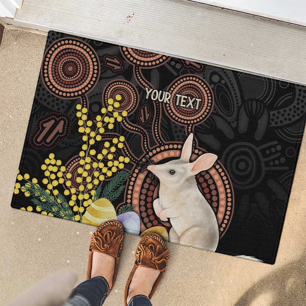 Australia Easter Indigenous Personalized Rubber Doormat Cute Easter Bilby