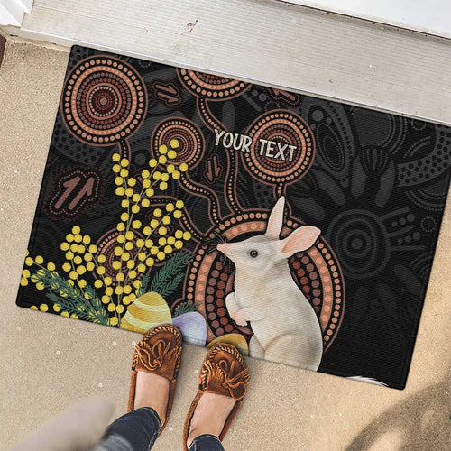 Australia Easter Indigenous Personalized Rubber Doormat Cute Easter Bilby