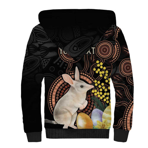 Australia Easter Indigenous Personalized Sherpa Hoodie Cute Easter Bilby