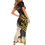 Australia Easter Indigenous Personalized Short Sleeve Bodycon Dress Cute Easter Bilby
