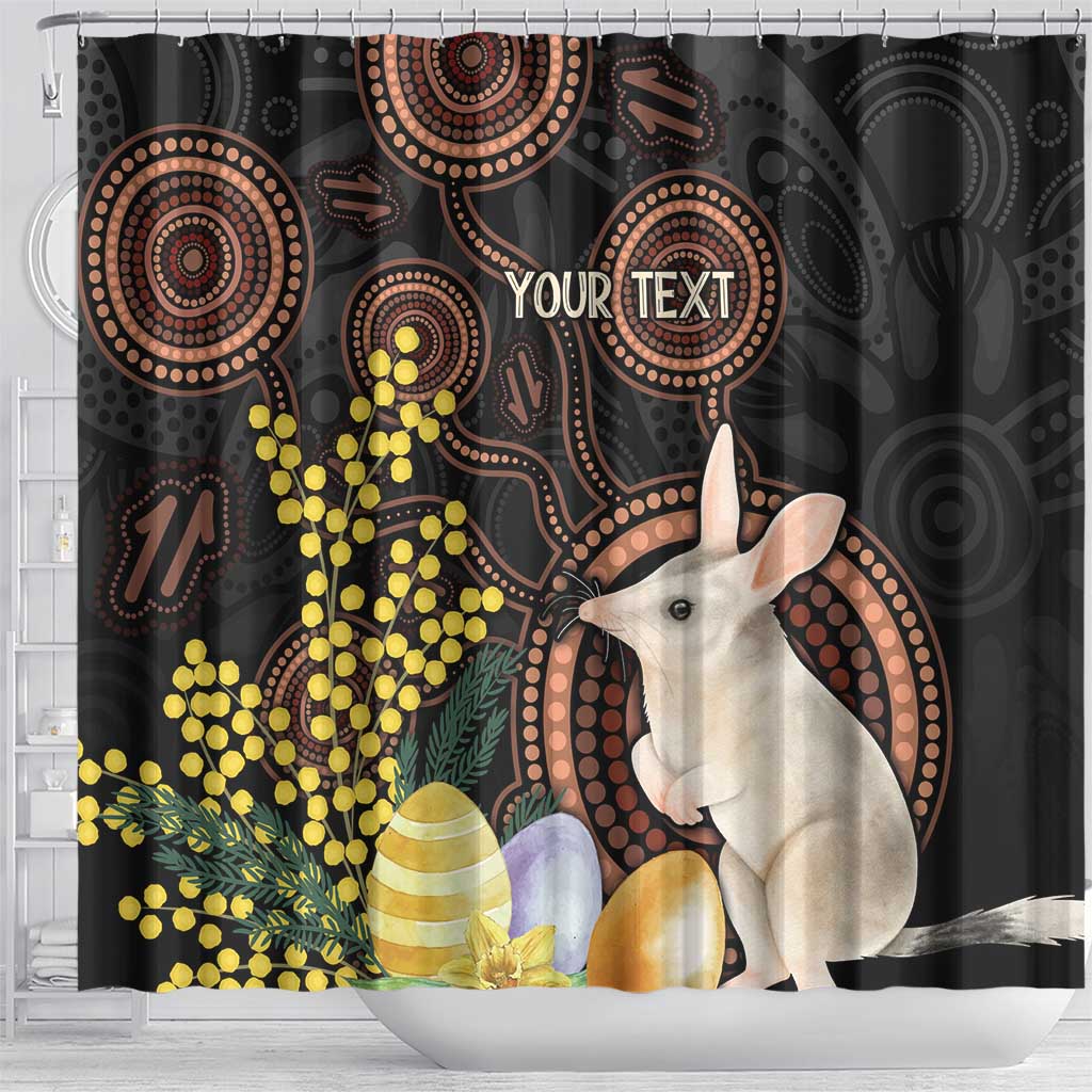 Australia Easter Indigenous Personalized Shower Curtain Cute Easter Bilby