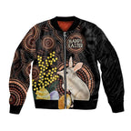 Australia Easter Indigenous Personalized Sleeve Zip Bomber Jacket Cute Easter Bilby