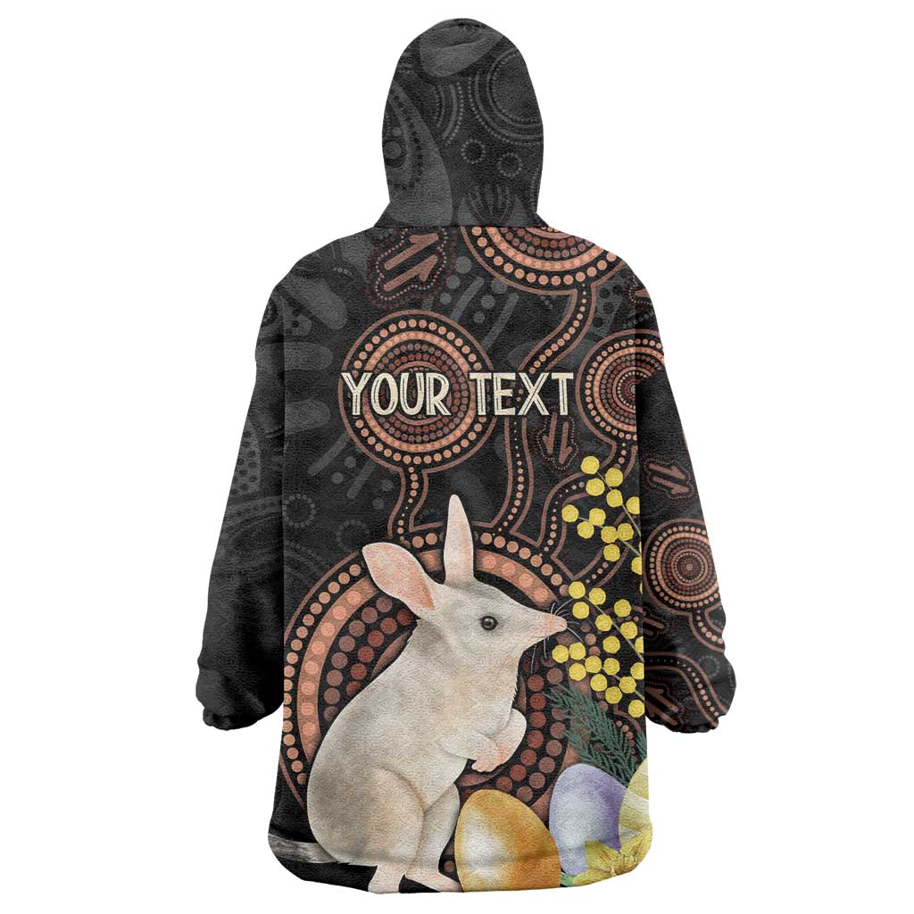 Australia Easter Indigenous Personalized Wearable Blanket Hoodie Cute Easter Bilby