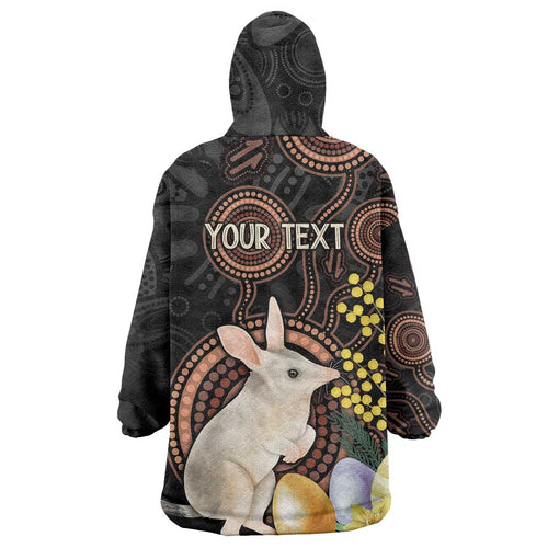 Australia Easter Indigenous Personalized Wearable Blanket Hoodie Cute Easter Bilby