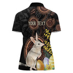 Australia Easter Indigenous Personalized Women Polo Shirt Cute Easter Bilby