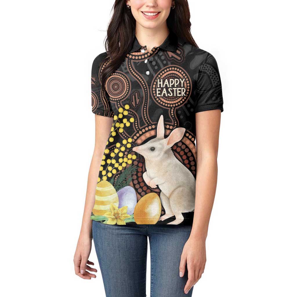 Australia Easter Indigenous Personalized Women Polo Shirt Cute Easter Bilby