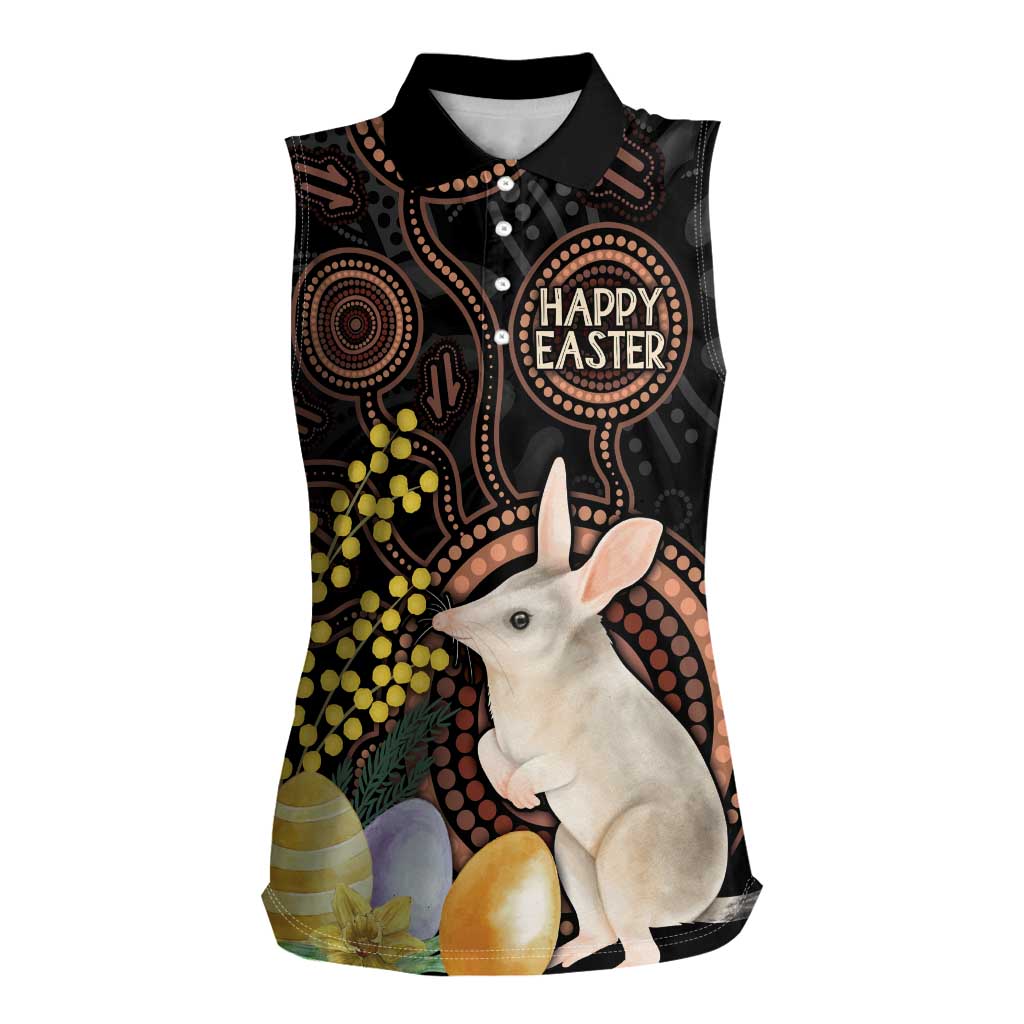 Australia Easter Indigenous Personalized Women Sleeveless Polo Shirt Cute Easter Bilby