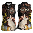 Australia Easter Indigenous Personalized Women Sleeveless Polo Shirt Cute Easter Bilby