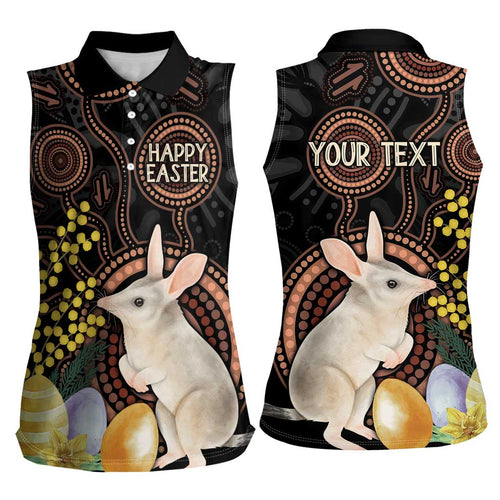 Australia Easter Indigenous Personalized Women Sleeveless Polo Shirt Cute Easter Bilby