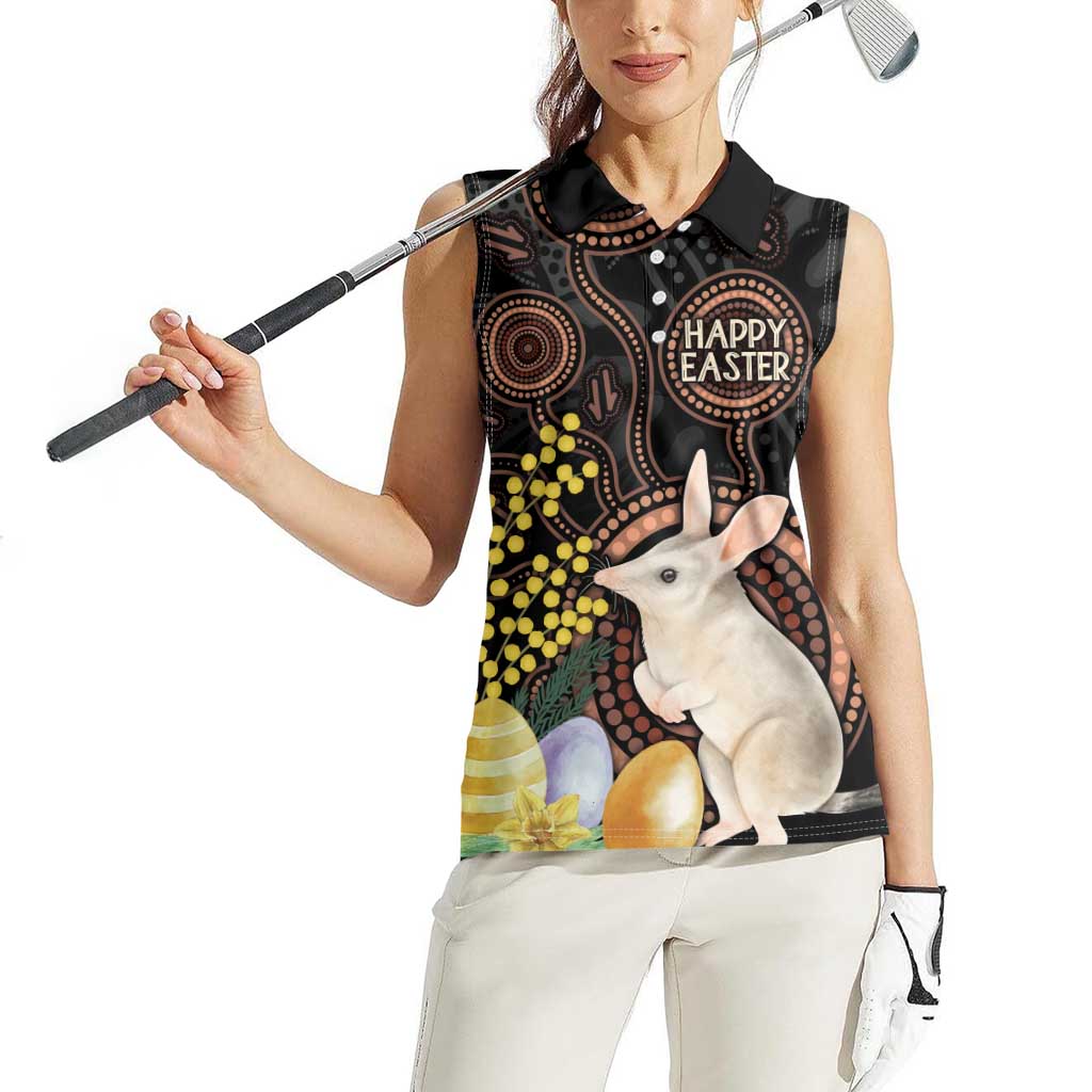 Australia Easter Indigenous Personalized Women Sleeveless Polo Shirt Cute Easter Bilby