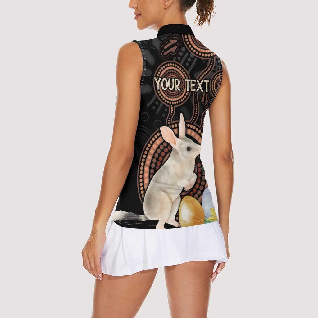 Australia Easter Indigenous Personalized Women Sleeveless Polo Shirt Cute Easter Bilby