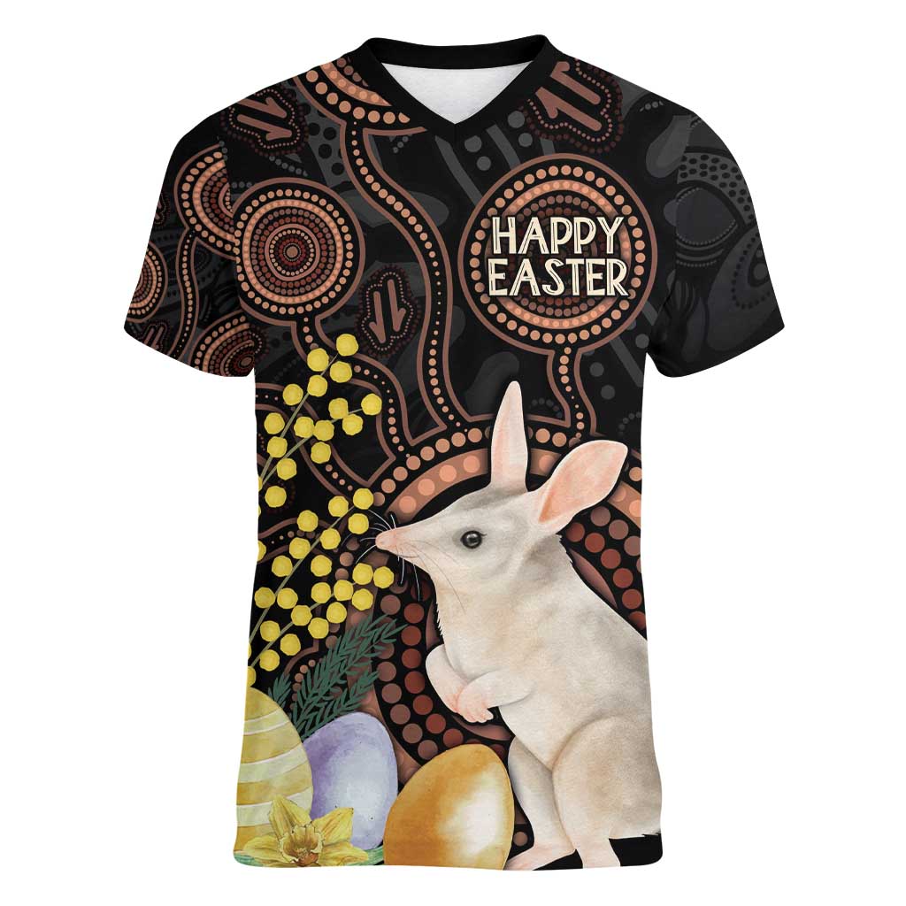Australia Easter Indigenous Personalized Women V-Neck T-Shirt Cute Easter Bilby