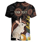 Australia Easter Indigenous Personalized Women V-Neck T-Shirt Cute Easter Bilby