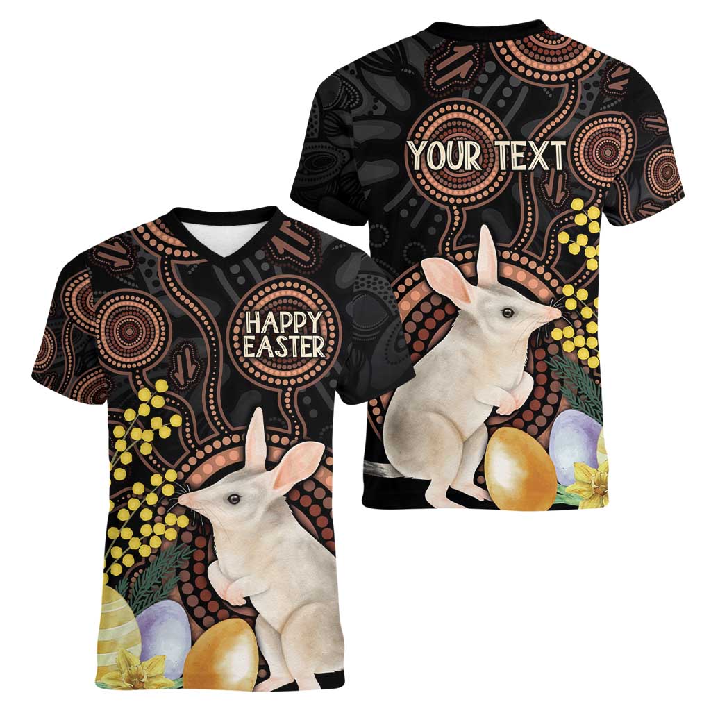 Australia Easter Indigenous Personalized Women V-Neck T-Shirt Cute Easter Bilby