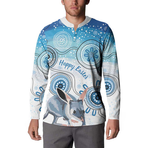 Australia Easter Indigenous Button Sweatshirt Bilby Happy Easter