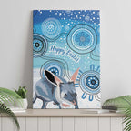 Australia Easter Indigenous Canvas Wall Art Bilby Happy Easter