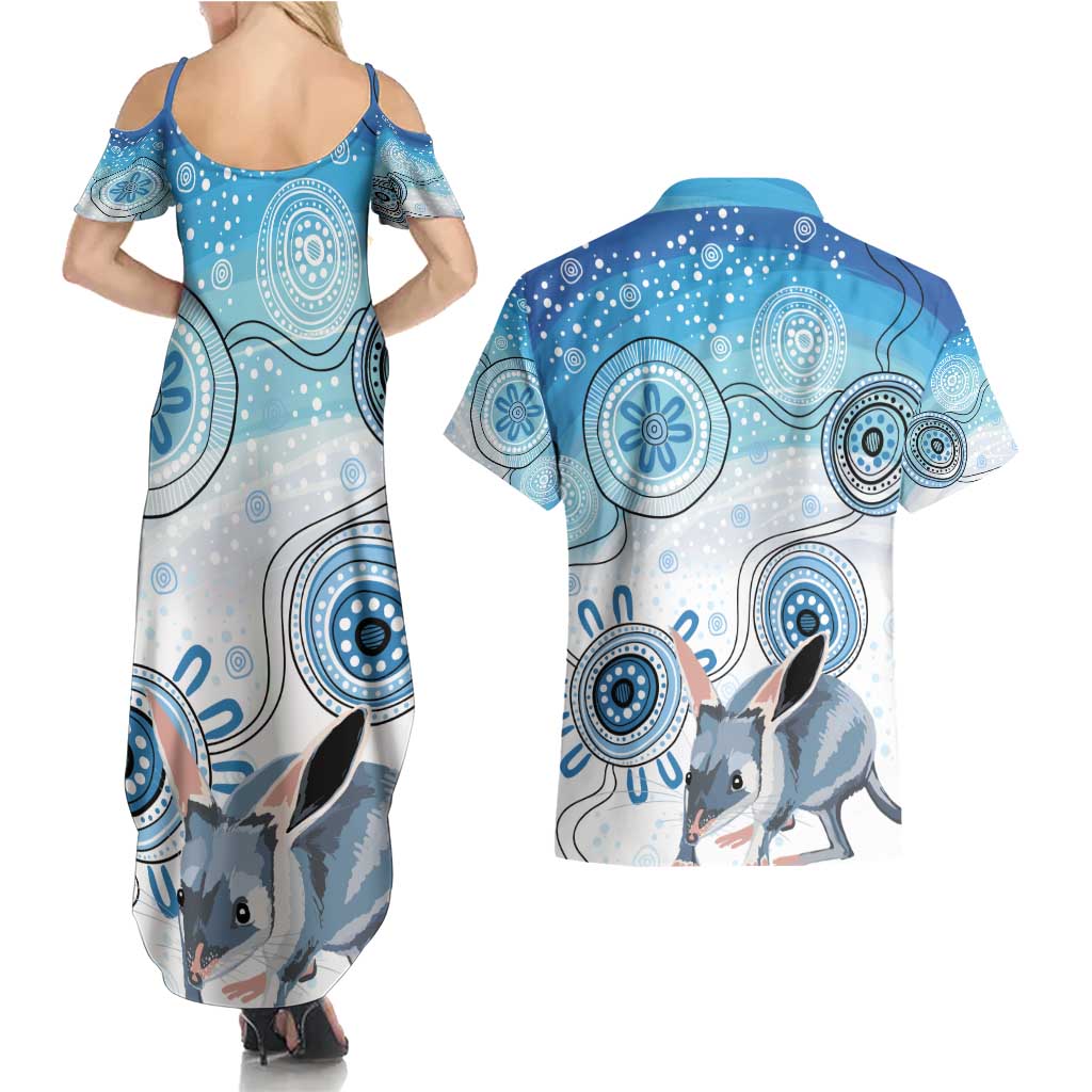 Australia Easter Indigenous Couples Matching Summer Maxi Dress and Hawaiian Shirt Bilby Happy Easter