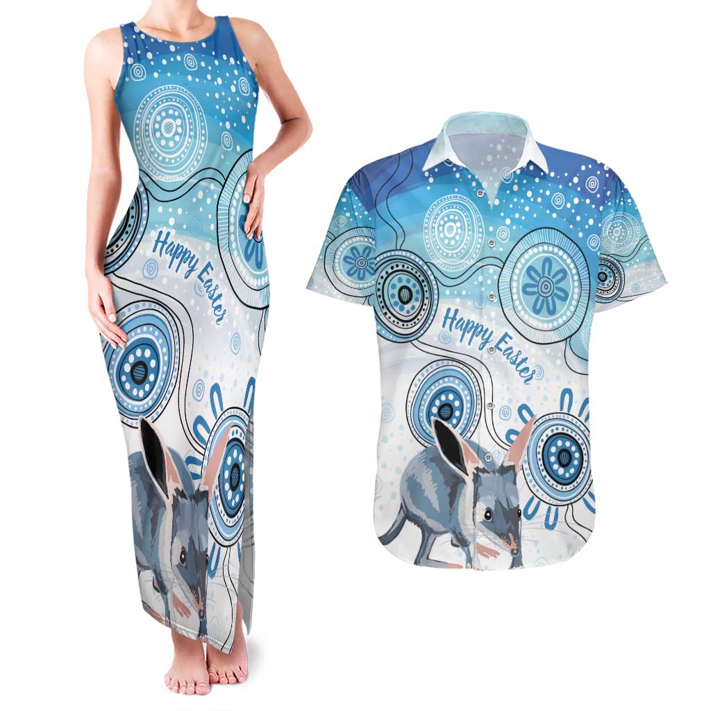Australia Easter Indigenous Couples Matching Tank Maxi Dress and Hawaiian Shirt Bilby Happy Easter
