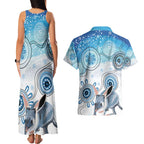 Australia Easter Indigenous Couples Matching Tank Maxi Dress and Hawaiian Shirt Bilby Happy Easter