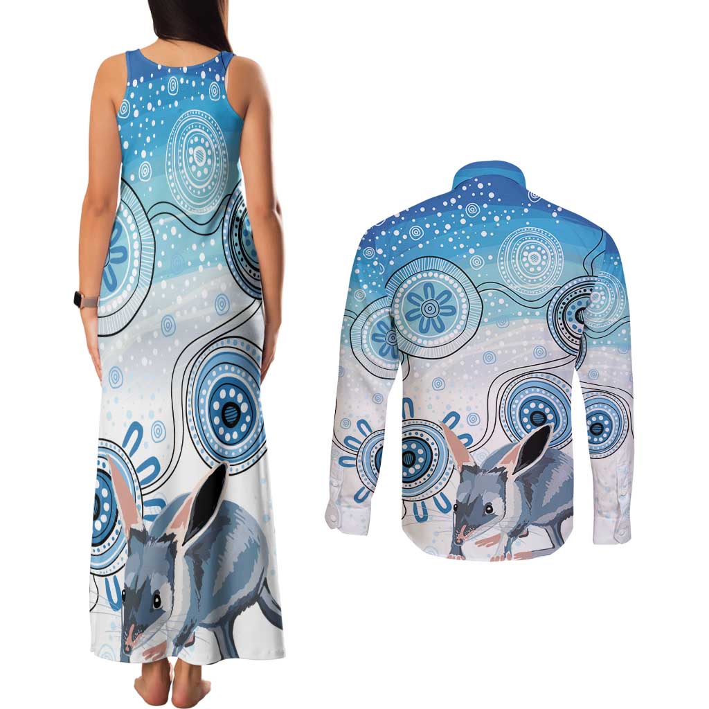 Australia Easter Indigenous Couples Matching Tank Maxi Dress and Long Sleeve Button Shirt Bilby Happy Easter