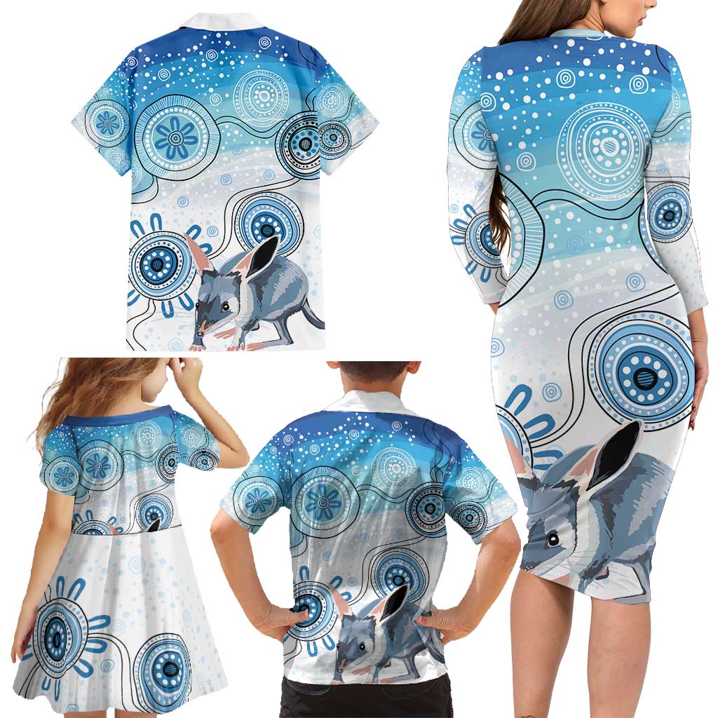 Australia Easter Indigenous Family Matching Long Sleeve Bodycon Dress and Hawaiian Shirt Bilby Happy Easter