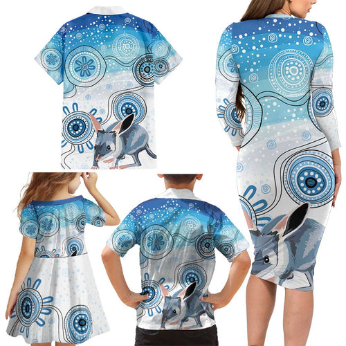 Australia Easter Indigenous Family Matching Long Sleeve Bodycon Dress and Hawaiian Shirt Bilby Happy Easter