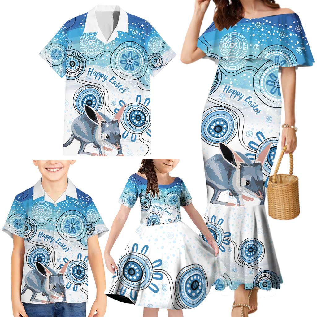 Australia Easter Indigenous Family Matching Mermaid Dress and Hawaiian Shirt Bilby Happy Easter