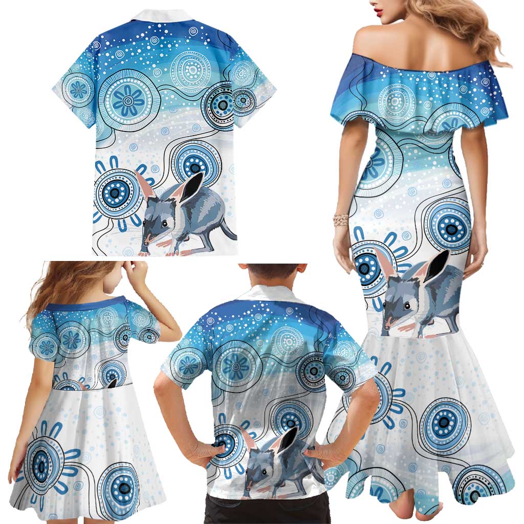 Australia Easter Indigenous Family Matching Mermaid Dress and Hawaiian Shirt Bilby Happy Easter
